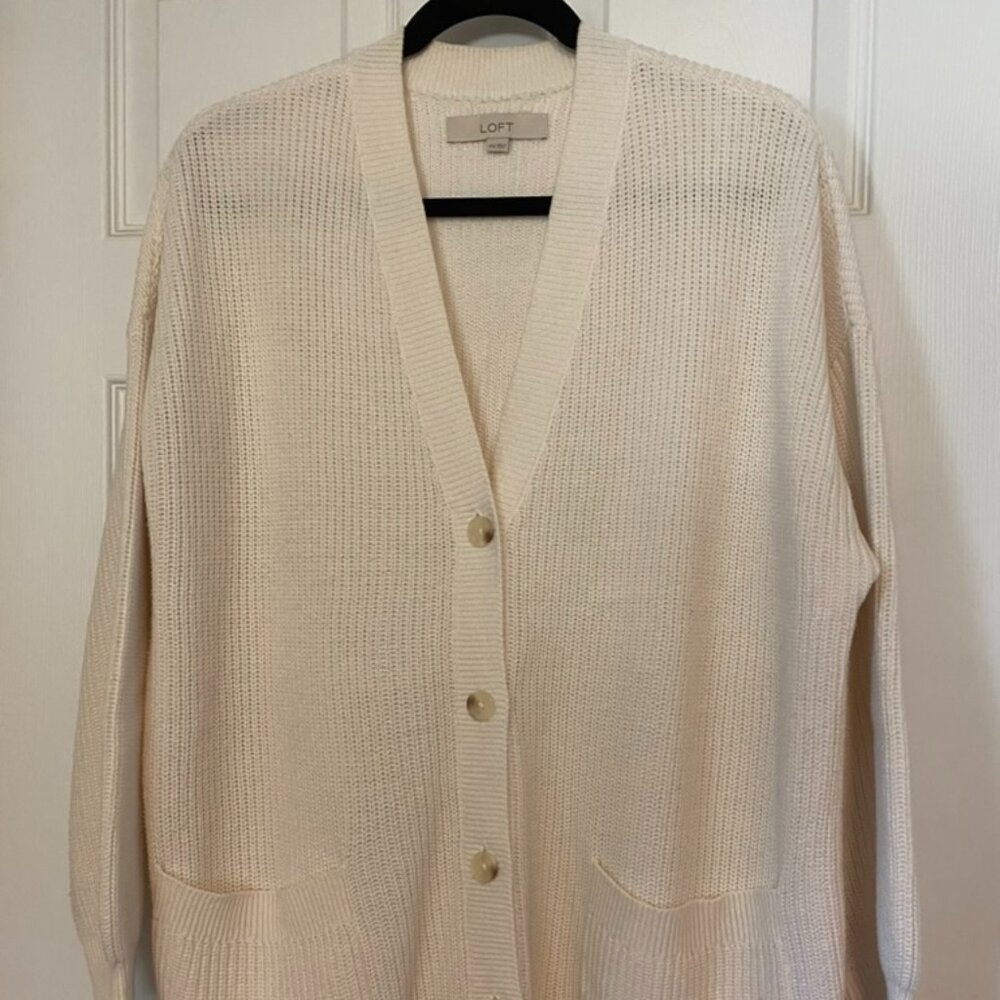 Loft V-neck Button-up Cozy Sweater XXL